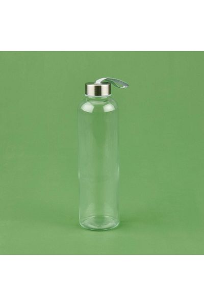 MATMEL H2O Glass Flask with Plush Cover - Black / Transparent - 600 ml