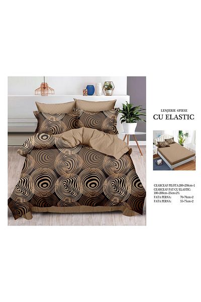 CHIRASO CHIRASO Finet Bedding Set, 6 Pieces, Fitted Sheet 180x200, Duvet Cover 200x230, 4 Pillowcases, Print