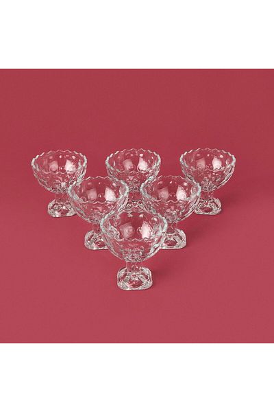 deli glass طقم وعاء مكون من 6 قطع - شفاف - 225 مل