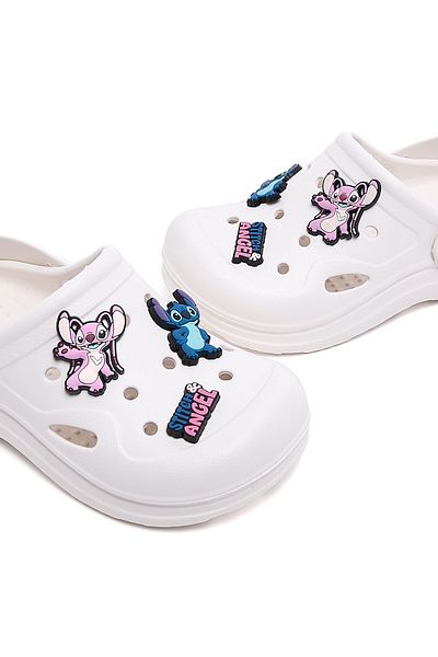 R&B Cream Jibbitz Slingback Clogs