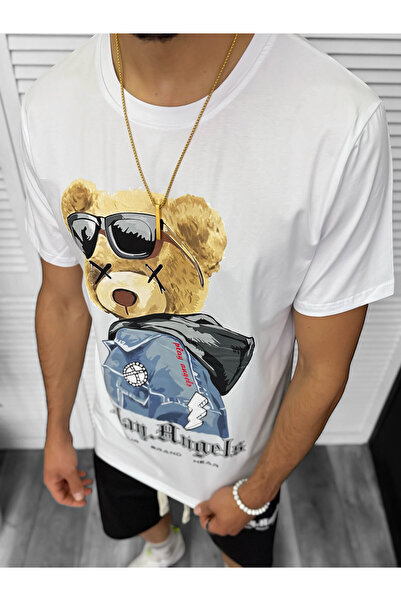 dehaine Men's casual suit, t-shirt plus shorts, white