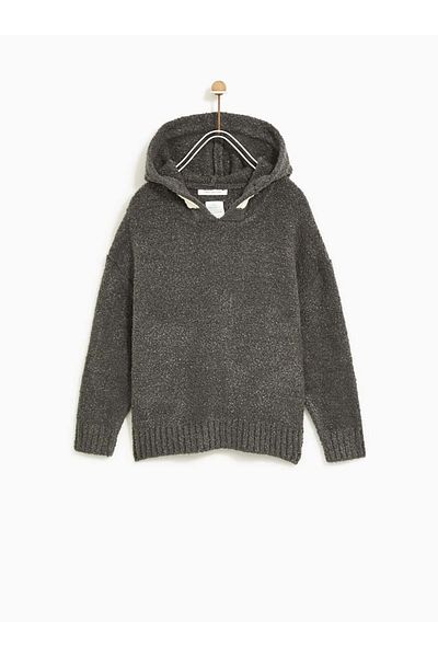 Intisimo Children's Sweater, Casual, Over Size, With Hood Brand Zara, Gray - 10 years