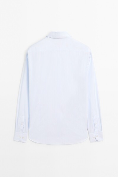 Massimo Dutti Slim fit çizgili %100 pamuklu gömlek