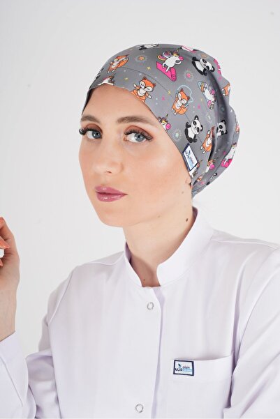 Nur Medikal Giyim Tesettür Pandex Desenli Hemşire Doktor Medikal Hastane Cerr...