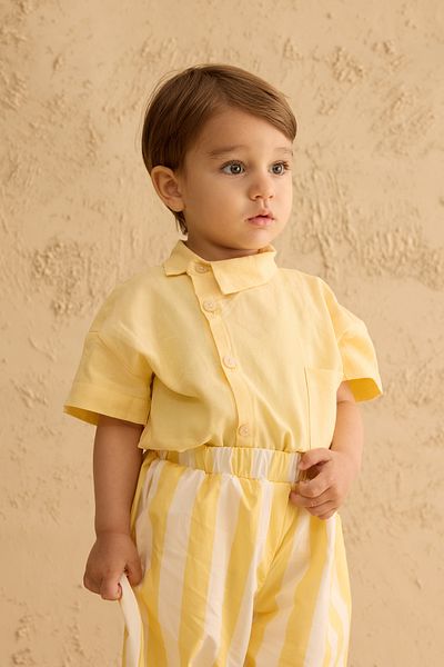 Fahhar Kids Striped Bomb Pants Yellow