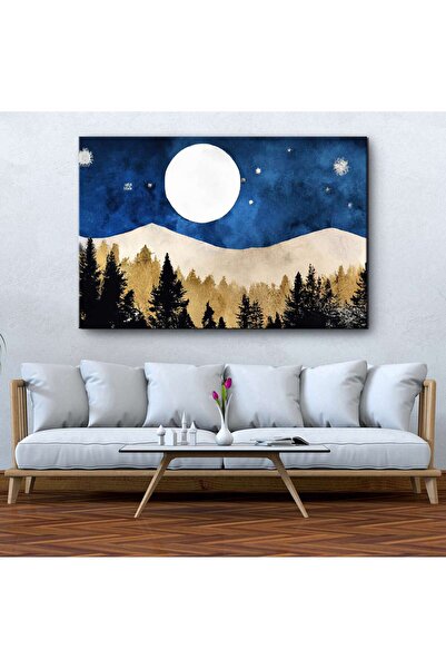 startonight Tablou DualView Startonight Minimalista Munte si Luna, luminos in intuneric, 80 x 120 cm