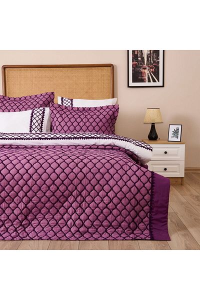 MATMEL Store Fiona Double 7 Piece Bedspread Set - Plum