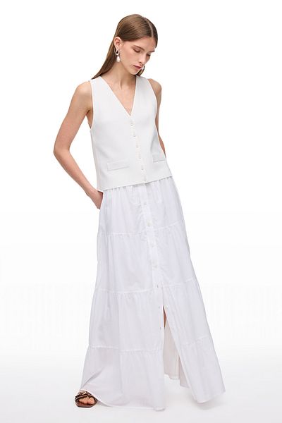 Perspective Knitwear Viscose Blended Vest