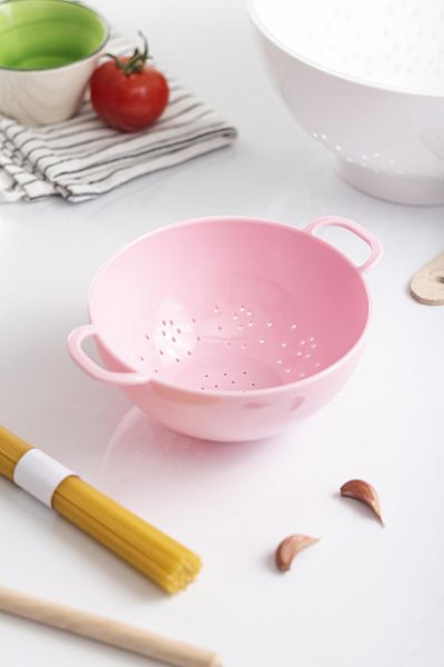 EWs Acrylic Soft Pink Mini Rice Strainer & Pulses Strainer (3 Water Cup Sized)