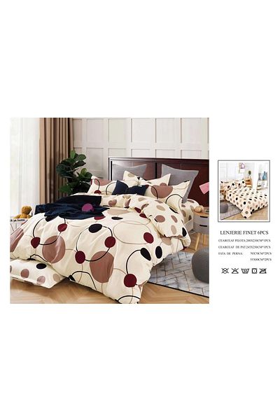 CHIRASO CHIRASO Finet Bedding Set, 6 Pieces, 2 Persons, Sheet 245x250, Quilt 200x230, 4 Pillowcases, Print