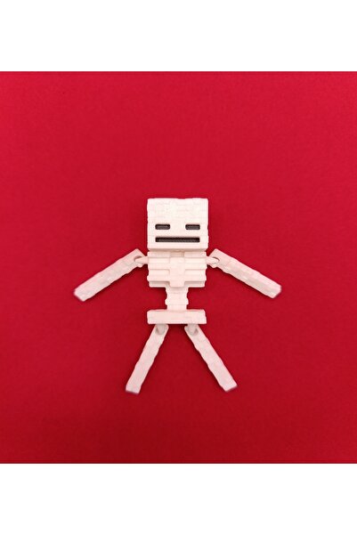 Mey3DDesign Minecraft İskelet, Hareketli Figür, İster Anahtarlık İster Oyuncak İster Çanta Askısı, Çok Amaçlı