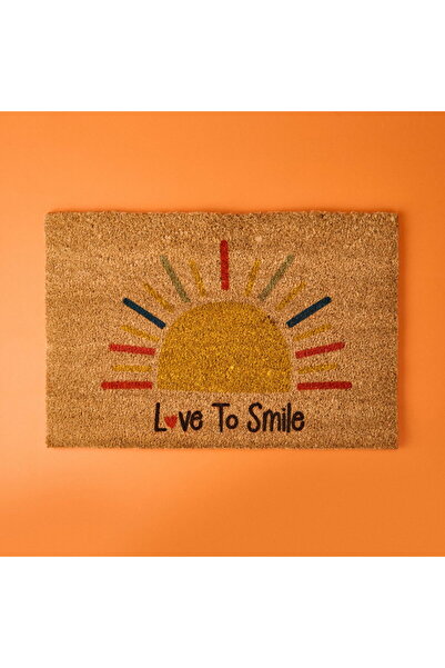 Chilai Home Love to Smile Koko Sun Patterned Door Mat - Colorful - 40X60 cm