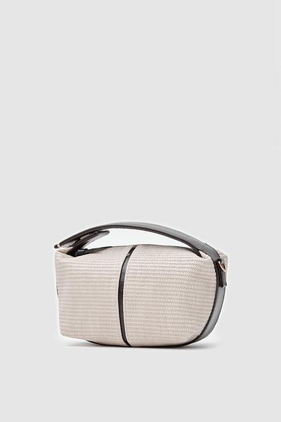 Shule Bags Geantă de mână și crossbody Leo Straw Look albă
