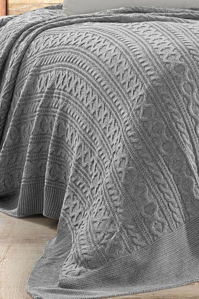 DOUX HOME Mery Knitwear Bedspread Single 180 X 230 cm Gray