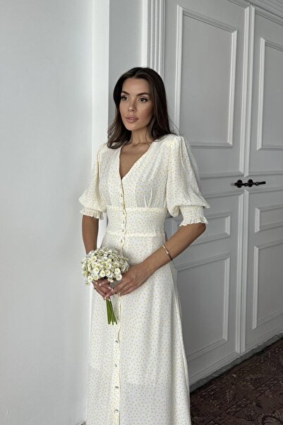 MODA Eyesof Yellow Back and Waist End Gipeli Dress