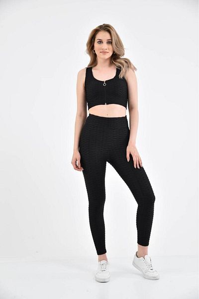 Intisimo Shapewear Set, Tights + Bustier, Sports, Anti-Cellulite Effect, Lycra, Black - M