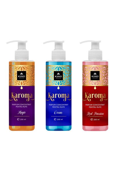 Karoma Set 3 Parfumuri concentrate pentru rufe, KAROMA® - Magic, Ocean, Red P...