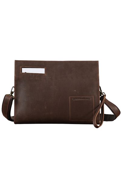 Busy Lady&Gentleman Pixel unisex bag, natural leather, slim, minimalist, brown
