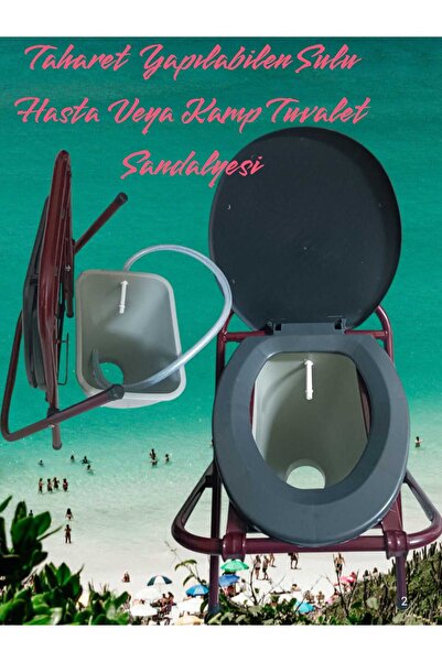 MEDİKALBİM Taharet Yapılabilen Sulu model Katlanır Kamp Klozeti Engelli Ve Ya...