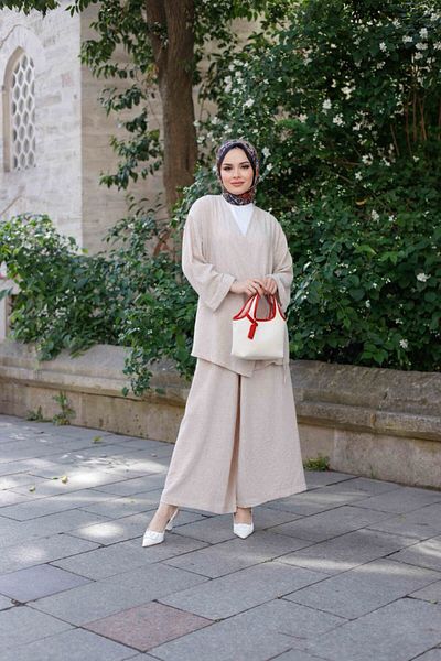 Enans Design Women's Hijab 2 Piece Linen Set
