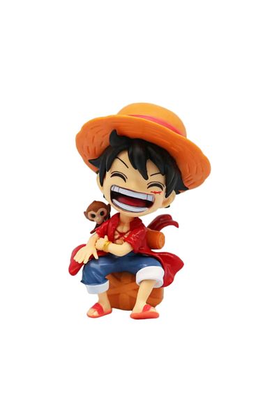 BANDAI no box One Piece Handheld Luffy Solon Sitting Q-Version Trendy Play Cartoon Anime Desktop Car Orname