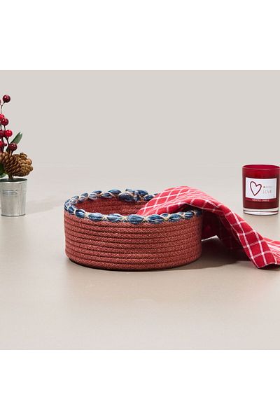 ASPARTAM Colorful Knitted Drawstring Basket - Colorful - 21X7 cm