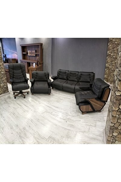 BÜRO ARES TİGER OTURMA GRUBU İKİ TEKLİ BİR ÜÇLÜ KANEPE