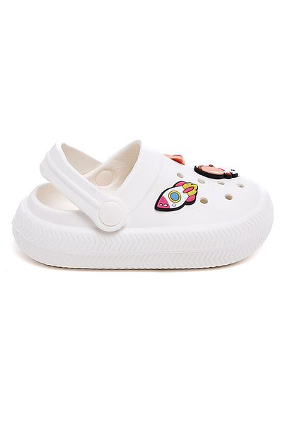 R&B Cream Jibbitz Slingback Clogs