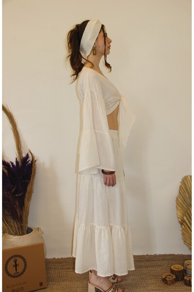 ARİNNASİDE Muslin Ruffle Skirt - Tie Front Top Set