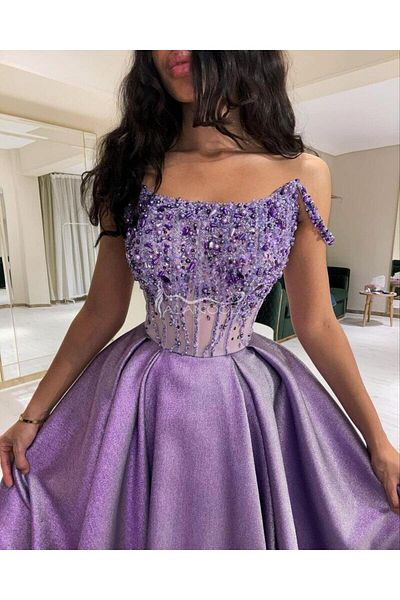 ALANOOD FASHION ALANOOD Embroidered Mauve Evening Dress - Original with Luxurious Design