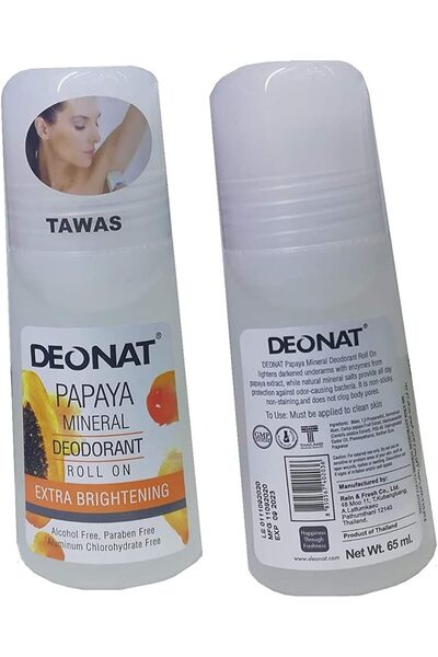 DEONAT Papaya Mineral Deodorant Roll on, 65ml