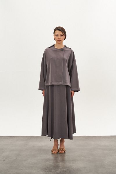 Mevra Modal Jacket with Epaulettes Gray