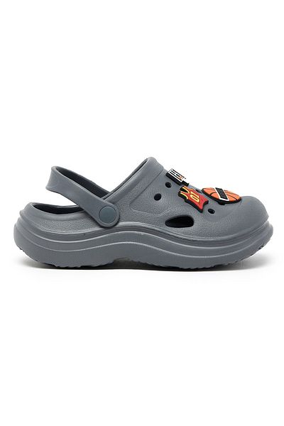R&B Gray Jibbitz Slingback Clogs
