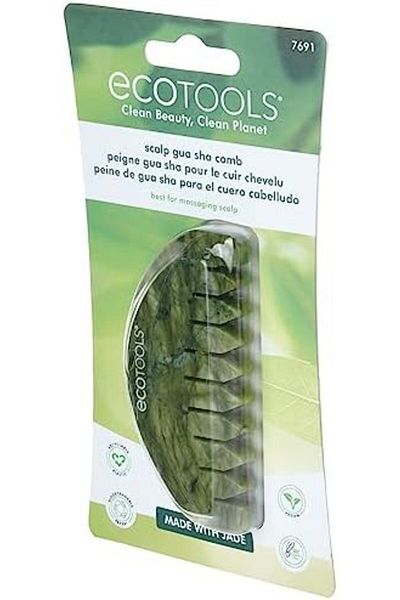 Ecotools Jade Gua Sha Hair Comb for Scalp, Green