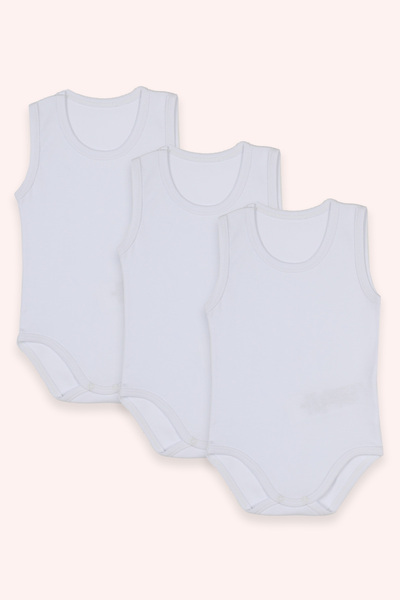 Panço Yenidoğan Kalın Askılı Çıtçıtlı 3'lü Beyaz Body