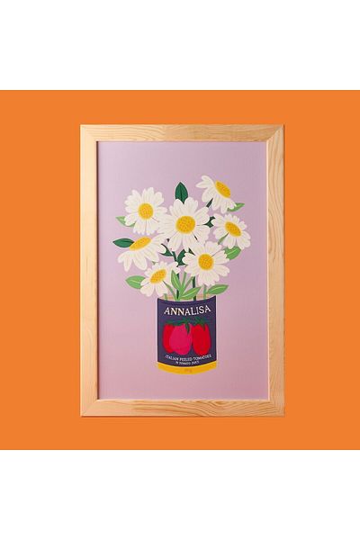 ASPARTAM Granny Summer Framed Painting - Purple - 40X60 cm
