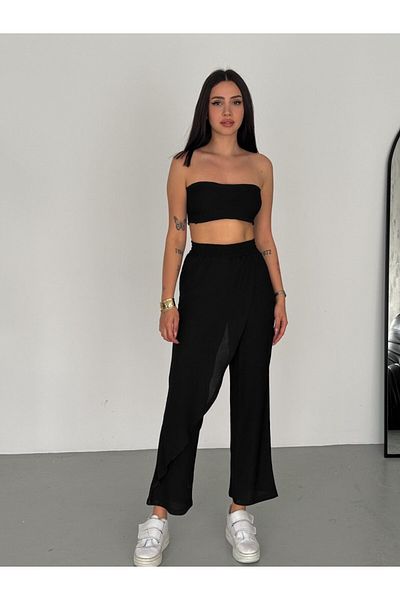 Giyimsel Covered Front Wrap Fabric Women's Pants