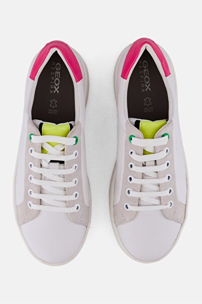 Geox Women Skyely Lace Up Casual Shoes, Off White