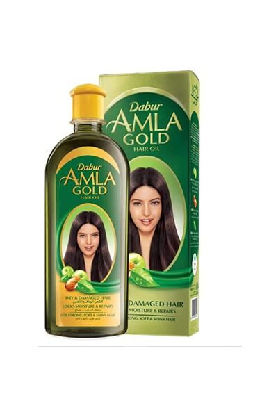 Dabur زيت شعر أملا جولد 200 مل زيت مغذي للشعر بالأملا واللوز والزيتون لشعر قوي وناعم