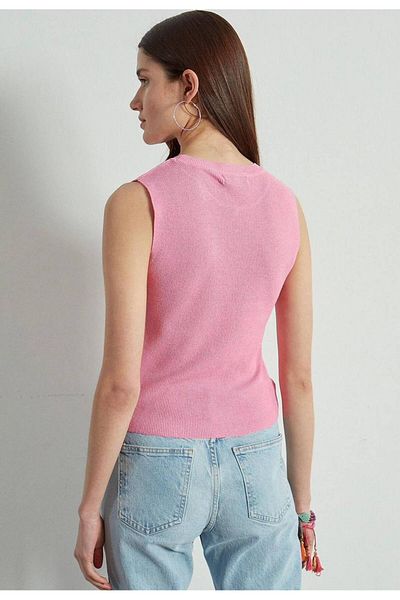 İLKCET MODA Basic Αμάνικο Crop Γυναικείο Πλεκτό