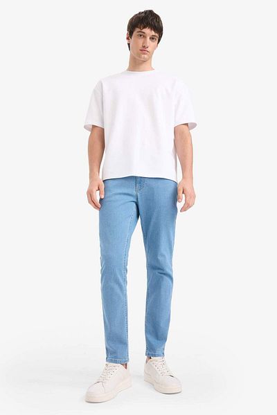 DeFacto Pedro Slim Fit, model îngust, talie normală, pantaloni de jeans cu picioare înguste E7436AX25SM