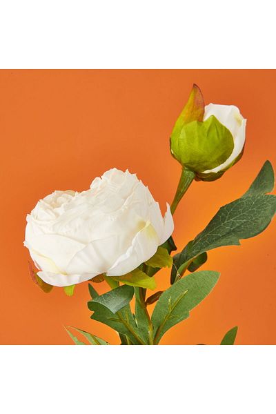 Herdekora Peony Artificial Flower - White - 65 cm