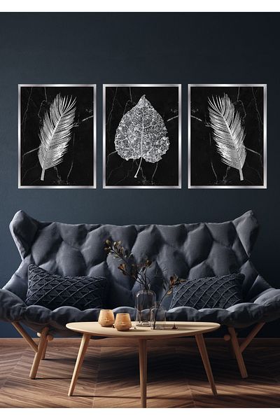 NT Handmade Plexiglass Framed Wooden Leaves Wall Decoration Table Set for Living Room Living Bedroom Kitchen Entrance
