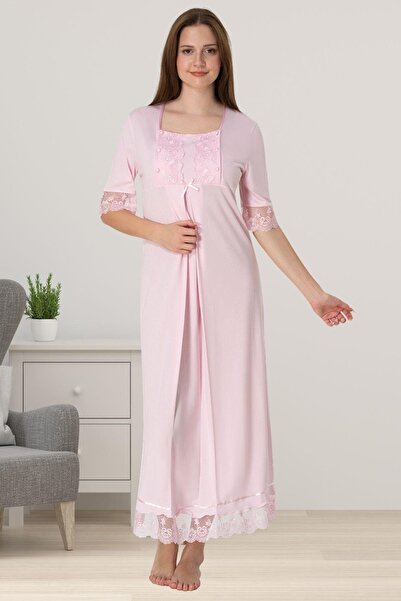 by İGP Cămașă de noapte pentru maternitate cu mânecă scurtă din dantelă