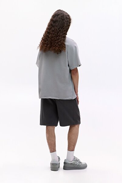 Pull & Bear Gofre kumaş Bermuda jogger