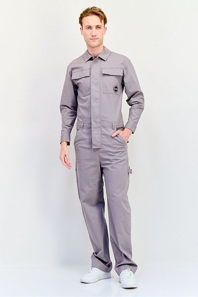 Esprit Men Brand Logo Jumpsuits, Grey