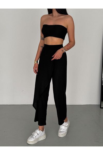Giyimsel Covered Front Wrap Fabric Women's Pants