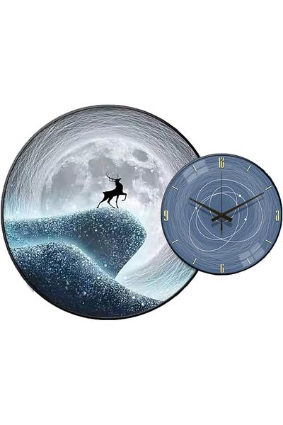 Not Applicable BLISS VIE Crystal Porcelain Wall Painting & Wall Clock Set