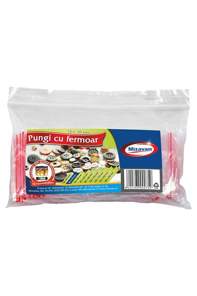 Misavan Set of 100 Zip-Lock bags, 5 x 7 cm, transparent