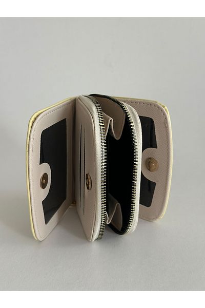 Boutiquehaki Mandy Card Holder Detail Women's Wallet Yellow